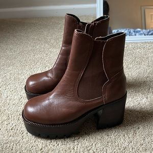 BrownFree People Jeffrey Campbell Preston Platform Booties size 7.5